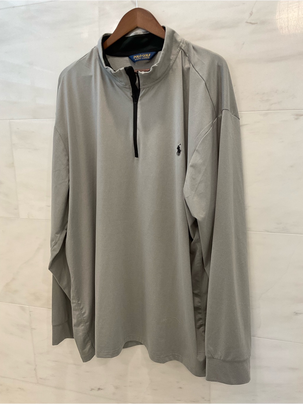Polo Golf Ralph Lauren Gray Stretch Jersey 1/4 Zip Pullover Shirt 3xlt - R37